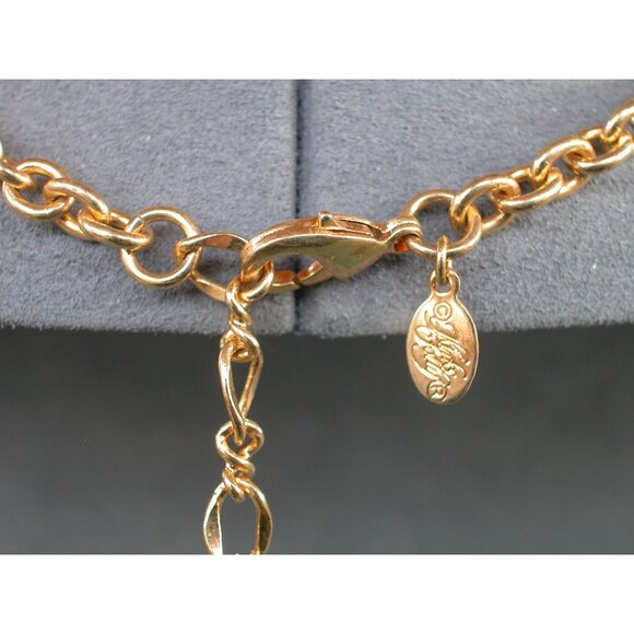 Kirks Folly Evil Eye Pendant Necklace Gold Tone Chain & Crystal Accents - Picture 4 of 5